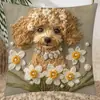 Funda de almohada para perro de mascota linda popular transfronteriza con estampado floral dorado y de pájaros, funda de cojín para sofá y decoración de sala de estar, en stock