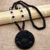 Colgante valiente de obsidiana Guanyin Buda navegación tranquila marca de dragón de cristal Guan Gong collar de hombre collar de pareja venta al por mayor