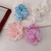 Scrunchie Rosa Floral Suave Súper de Hada con un Toque de Lujo, Goma para el Cabello de Malla, Cuerda para el Cabello de Camelia, Accesorio Elástico para el Cabello
