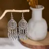 Brincos Geométricos de Flor Europeus e Americanos Transfronteiriços para Mulheres, Estilo Étnico Retrô, Temperamento Artístico, Brincos com Franjas Personalizados, Atacado de Joias