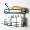 Prateleira de Banheiro Transfronteiriça Sem Furos, Rack de Armazenamento de Parede para Banheiro Cozinha Arte em Ferro Banheiro, Economia de Espaço Organização Doméstica