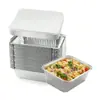 Caja de hojalata engrosada bandeja para pescado a la parrilla empaque desechable rectangular caja de almuerzo de papel de aluminio gran capacidad barbacoa arroz horneado horno