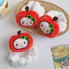 Lindo pasador de pelo de peluche de Manzana Kitty con Lazo Dulce, Accesorio de Cabello de Dibujos Animados Versátil para Niñas
