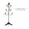 Adornos de Candelabro Retro de Hierro Fundido Hechos a Mano, Lámparas de Aceite de Hierro Antiguo, Candelabros Decorativos para Sala de Té Zen, Lámparas de Piso Estilo Wabi-Sabi