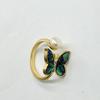 Anel Borboleta Abalone Bei Pérola de Água Doce Cobre Banhado a Ouro 18K Anel de Abertura Ajustável Design Nicho Feminino