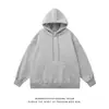 Moletom com Capuz Masculino Oversize Cor Sólida Liso para Exportação Transfronteiriça M-XL (Sem Lã)