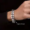 Pulsera Minimalista de Acero Inoxidable Pulido por Cuatro Lados Estilo Europeo y Americano para Hombres, Pulsera de Acero de Titanio Hip-Hop con Corte Tridimensional, Cadena Cubana Pulida por Cuatro Lados