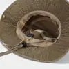 Chapéu de Sol Estilo Cowboy Ocidental Estrela de Cinco Pontas Lavado Vintage para Montanhismo Primavera e Verão Retrô Acampamento ao Ar Livre Férias Chapéu Balde