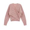 Suéter de Mohair com Decote V Cruzado Nice Love Tops Tricô Feminino