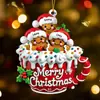 Decoração de Bolo para Assar no Natal Caixa de Presente de Carro Homem de Gengibre Enfeite de Árvore de Natal Plug-In Decoração de Mesa de Sobremesa para Festa