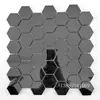 Azulejos Mosaico Espelhados Hexagonais Pequenos de Aço Inoxidável Metálico Estilo Europeu KTV Bar Entrada Azulejos de Parede com Fundo Preto Dourado