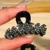 Presilha de Garra Pequena com Strass e Espiga de Trigo de Luxo Leve para Mulheres, Presilha de Cabelo Meio Preso de Alto Padrão, Presilha Tiburón para Parte de Trás da Cabeça, Presilha para Franja Lateral