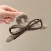 Pinza de Pelo Grande de Felpa Estilo Perezoso Otoño e Invierno para Mujer, Pinza de Tiburón de Gama Alta y Exquisita para la Parte Posterior de la Cabeza