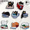 Insignias Originales Populares de Dibujos Animados, Serie Personalizada de Animales Lindos Gatos, Broches Transfronterizos, Mochilas Escolares, Decoraciones para Ropa