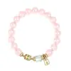 Pulseira de Cristal Rosa Natural Feminina Nova Moda Pulseira Leve Luxo Sensação de Alto Padrão Plataforma de E-commerce Dropshipping