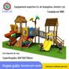 Jardim de infância Crianças de madeira Slide Toy Expansão ao ar livre Escalada Frame Física Play Facility Combinação Slide