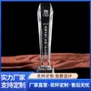 Fábrica venta al por mayor trofeo de cristal medalla de tallado en vidrio pulgar creativo Cristal tallado interior artesanía estrella de cinco puntas letras
