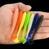 Venta al por mayor de fábrica cebo Luya tornillo gordo cola T un solo color espiral cebo blando multicolor peso cebo falso de PVC