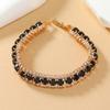 Pulseira fresca de alta qualidade feminina multicolorida tipo cristal luxuosa boêmia estilo ins minimalista que combina com tudo pulseira de liga