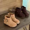 Botines Cortos para Niña Botas Individuales 2026 Nuevo Otoño Invierno Estilo Coreano Botas Martin para Niños Botas de Piel Cremallera Lateral Botas de Princesa para Niña