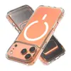 Funda magnética transparente para teléfono Apple 17Promax iPhone16 Transparente Tup+PC Funda protectora dos en uno