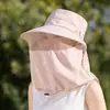 Chapéu de Proteção Solar Estilo Novo 2026 com Proteção Facial e de Pescoço, Chapéu de Pescador com Aba Larga Anti-UV para Uso Externo no Verão para Mulheres, Respirável e Protetor