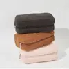 Bolsa Cosmética de Terciopelo Teddy de Color Sólido, Bolsa de Almacenamiento de Productos para el Cuidado de la Piel de Gran Capacidad, Neceser de Felpa Portátil para Viaje, Bolsa para Labiales