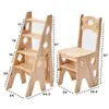 Silla Escalera Doméstica de Comercio Exterior Plegable de Doble Propósito Taburete Escalera Pedal de Escalada Interior Escalones Silla Escalera Multifuncional de Madera Maciza