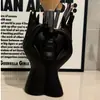 Soporte para Brochas de Maquillaje con Rostro Abstracto Nórdico Mesa de Tocador Escritorio Almacenamiento para Sombras de Ojos Lápices de Cejas Plumas Estilográficas Estante de Almacenamiento