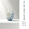 Estilo Dinastía Tang y Song Pintado a Mano Azul Degradado Lirio Cerámica Alto Valor Hogareño Tazón con Tapa Set de Té Kung Fu Tazón de Té de Pared Delgada