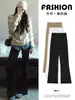Jeans negros de tiro bajo acampanados estilo coreano para mujer, nueva colección de otoño, simples y versátiles, corte holgado, pantalones casuales adelgazantes para figuras petite