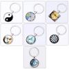 Criativo Retro Yin Yang Tai Chi Chaveiro Teia de Aranha Tempo Gem Libélula Chaveiro Pingente