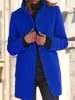2023 Otoño e Invierno Transfronterizo Retro Europeo y Americano Botón Cuello Alto Chaqueta de Lana Ropa para Mujer