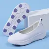 Zapatos de Enfermera Listos para Usar para Mujer, Piel Genuina, Suela Suave, Negro, Otoño, Transpirables, Antideslizantes, Suela Plana, No Cansan, Zapatos Médicos Versátiles, Transfronterizos