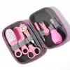 Produtos para Maternidade e Bebê Atacado Tesoura para Unhas de Bebê Conjunto de 8 Peças Pente Escova para Bebê Conta-gotas Alimentador de Remédios Bolsa de EVA Conjunto de Cuidados