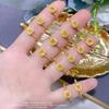 Venta caliente libro rojo mismo estilo chapado en oro de 18 quilates diamante amarillo cuadrado pequeño color azúcar tesoro anillo cristal imitación circonita anillo femenino