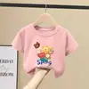 Camiseta de Verano Nueva de Manga Corta de Algodón Puro para Niñas, Bonito Top de Verano Estilo Coreano