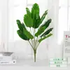 Viajero de hoja plátano palma Areca hoja de tortuga plástico planta verde pequeña con hierba manojo único flor artificial planta en maceta decoración paisajismo