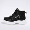 2025 Novo Inverno Tamanho Grande Casual Algodão Aveludado Sapatos para Mulheres Estilo Coreano Versátil Cadarço Casual Botas de Couro Com Pelúcia Botas de Neve