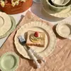 Plato Plato para Comedor en Casa Platos Gama Alta Estilo Ins Crema Vajilla de Cerámica Plato Plato para Desayuno Plato para Fruta Postre