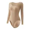 Body Moldeador de Manga Larga con Botones Triangulares Transfronterizo Europeo y Americano, Levantamiento de Glúteos Control de Abdomen Tallas Grandes Ropa Interior Moldeadora de Manga Larga