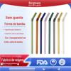 Canudos de Vidro Borossilicato Alto Coloridos Criativos Tipo Bambu 8*200 Resistentes ao Calor Café Bebida Fabricante Atacado Transfronteiriço