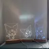 Base Luminosa de Tira Larga de Madera Maciza Tablero de Notas Acrílico Adorno de Luz Nocturna Pizarra de Escritura con Luz de Madera Graffiti Borrable