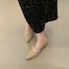 Zapatos Mary Jane de Tacón Grueso y Punta Fina para Mujer, Nuevo Estilo Primavera y Otoño 2026, Zapatos de Boca Baja con Cadena de Perlas Francesas para Combinar con Faldas