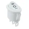 Interruptor Kcd1 Ovalado Forma de Barco, Blanco, 3 Pines, 3 Posiciones, Interruptor de Encendido para Tetera, 6A250V