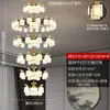 Novo lustre estilo chinês para sala de estar, inspirado em pintura de paisagem, lustre grande inspirado em Zen para casas de construção própria, grandes apartamentos, salas de chá e salas de jantar