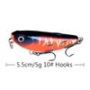 Cebo flotante de agua Luya Bait Son Dog de 55 mm y 5 g, cebo blanco Raffe para pesca de trucha con boca de caballo