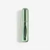 Botella recargable de perfume con bomba inferior automática, botella de perfume de 5 ml con carcasa de aluminio electrochapado, botella recargable de viaje, botella de presión tipo squeeze
