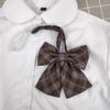 Corbata de tela mixta, pajarita, pajarita, corbata de mano, corbata libre, uniforme para hombres y mujeres, traje a cuadros JK