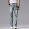 Roupas Masculinas Xintang 2026 Primavera/Verão Novos Jeans Slim Fit Estilo Europeu de Perna Reta, Calças Longas de Sarja Elástica Finas